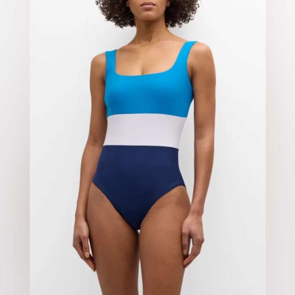 Stylest Women’s Dreamsculpt Colorblock Square-Neck One-Piece Swimsuit Size 1X